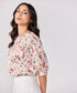 Half Puffed Sleeve Round Neck Printed Top
