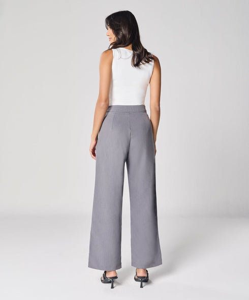 Grey Flared Formal Pant