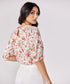 Half Puffed Sleeve Round Neck Printed Top