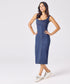 Scoop Neck Denim Body-Con Dress