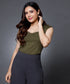 Olive Sweetheart neck top