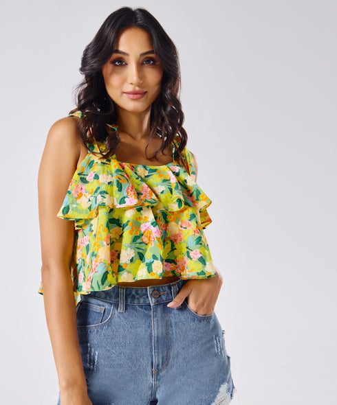 Mini Printed Flowy Top
