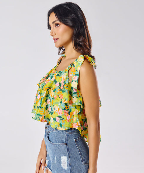Mini Printed Flowy Top