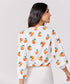 Orange Printed Chiffon Top
