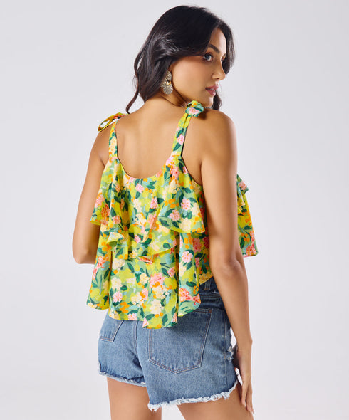 Mini Printed Flowy Top