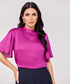 Purple Flared Short Sleeve Top