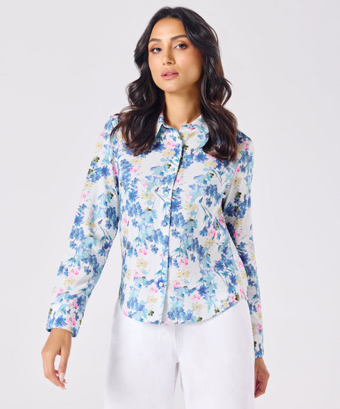 Breezy Blue Printed Comfortable Shirt