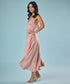Deep Vneck Satin Solid Dress