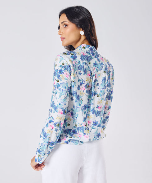 Breezy Blue Printed Comfortable Shirt
