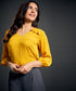 York Frilled Long Sleeve Yellow Top