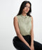 Sleeveless Embelished Elegant Formal Top-Light Green