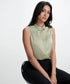 Sleeveless Embelished Elegant Formal Top-Light Green