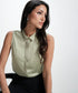 Sleeveless Embelished Elegant Formal Top-Light Green
