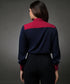Blue And Red Contrast Paneled Shirt