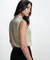 Sleeveless Embelished Elegant Formal Top-Light Green