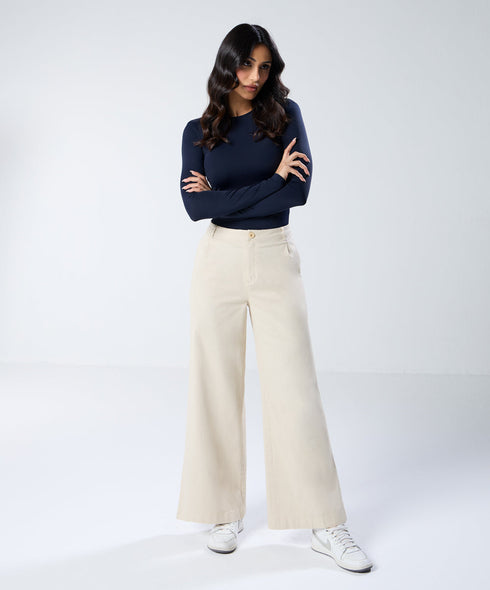 Light Beige Pleated Pants