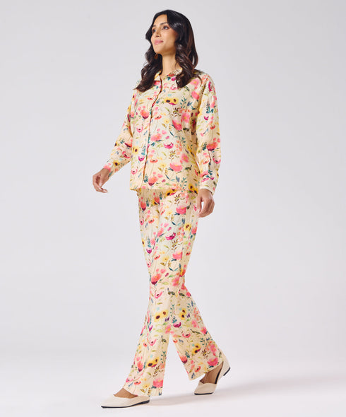 Floral Printed Cord Set- Top