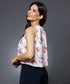Printed Vneck Floral Satin top