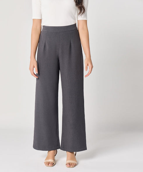 Grey Flared Formal Trouser