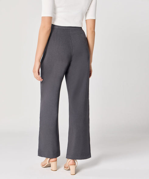 Grey Flared Formal Trouser