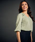 York Frilled Long Sleeve Green Top