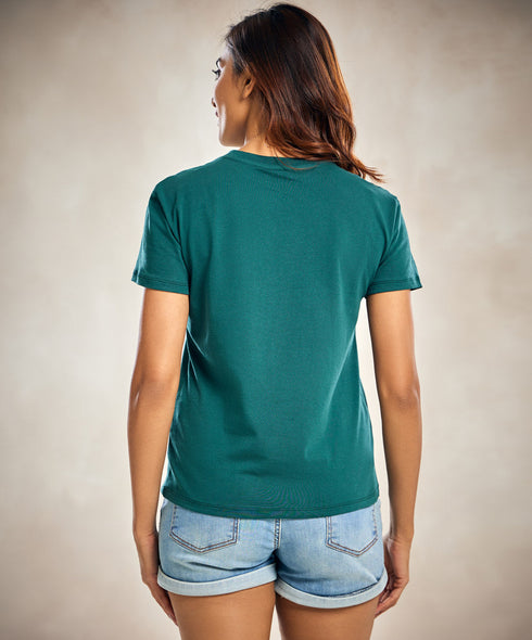Dark Green Crew Neck T Shirt