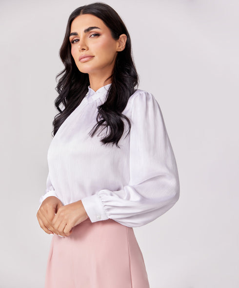 High Vneck Pleated Top