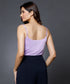 Vneck Satin Cami Top With The Straps-Lavender