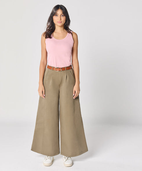 Flair Drak Green Twill Pant