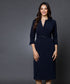 Blazer Inspired navy Midi Dress
