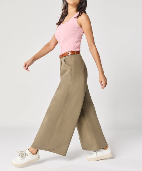 Flair Drak Green Twill Pant