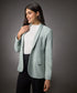 Long Sleeve Formal Blazer With Pockets -Light Blue