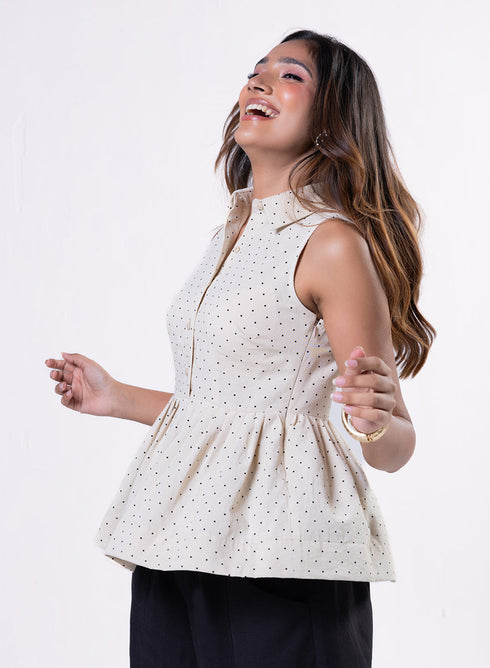 Halter Neck Peplum Top