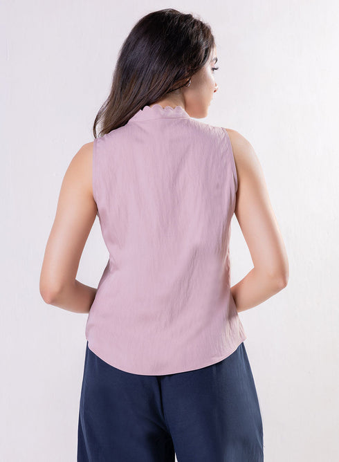 Scallop Detailed Sleeveless Cotton Top