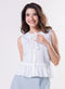Sleeveless Pintuck Peplum Top Off White