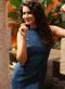 Sleeveless Shift Stylish Denim Midi Dress