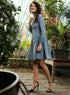 Long Sleeve Panneled Stylish Denim Dress