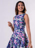Panneled Short Printed Dress