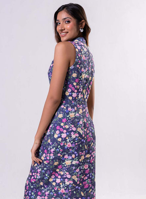 Printed Mixed Shift Dress