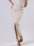 Ponte Skirt And Top Set Beige - Skirt
