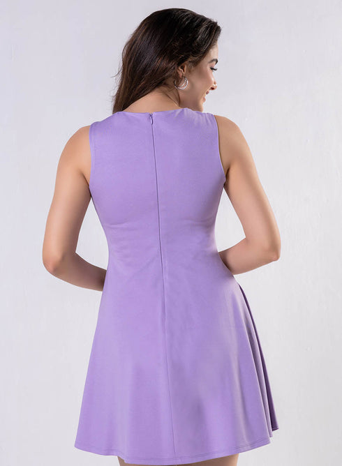 Short Lavender Ponte Mini Dress