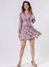 Front Tie Satin Printed Dress