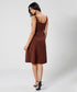 Waistless Solid Sleeveless Brown Dress
