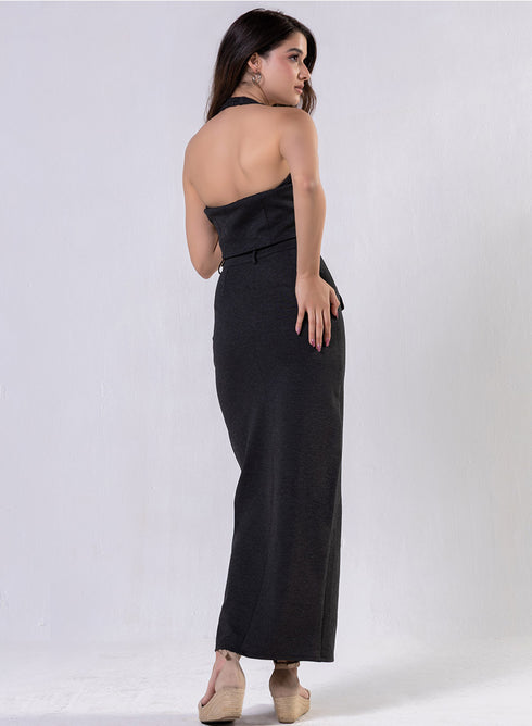 Ponte Skirt And Top Set Black - Top