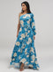One Shoulder Printed Frill Dress