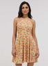 Halter Neck Skater Printed Dress