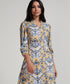 Sleeve Detailed Printed Maxi Dress With A Collar