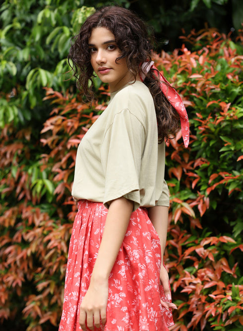 Oversized Cream Green T-shirt