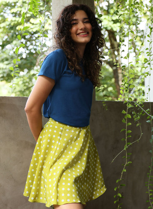 Teal Blue Basic Crew Neck T-shirt