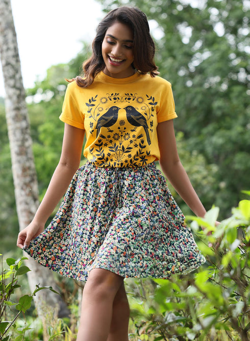 Bird Printed Crew Neck T-shirt